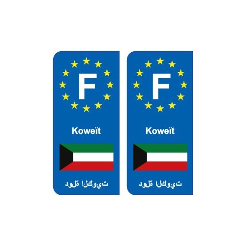 F Europe Kuwait autocollant plaque