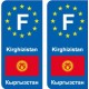 F Europe Kyrgyzstan  Kirghizistan autocollant plaque
