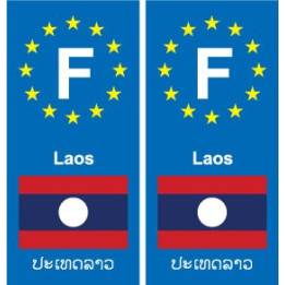 F Europe Laos autocollant plaque