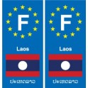 F Europe Laos autocollant plaque