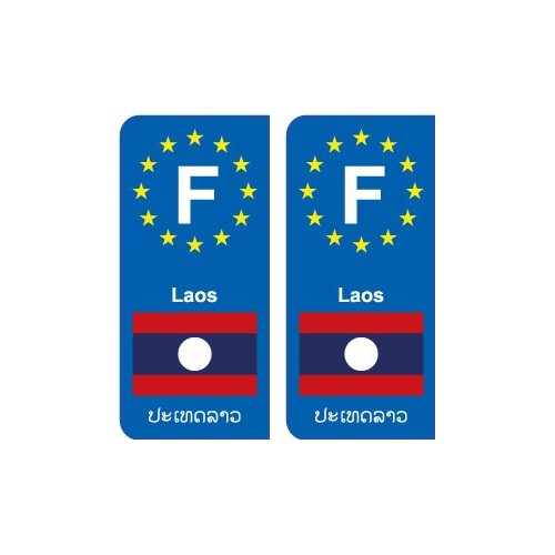 F Europe Laos autocollant plaque