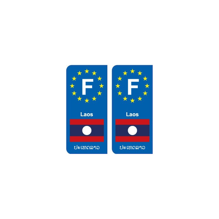 F Europe Laos autocollant plaque