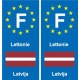 F Europe Lettonie Latvia autocollant plaque