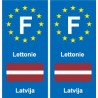 F Europe Lettonie Latvia autocollant plaque