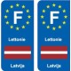 F Europe Lettonie Latvia autocollant plaque