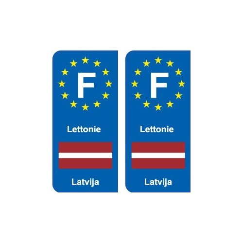 F Europe Lettonie Latvia autocollant plaque