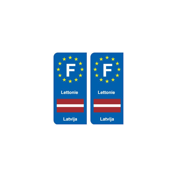 F Europe Lettonie Latvia autocollant plaque
