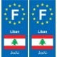 F Europe Liban Lebanon autocollant plaque
