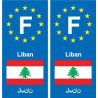 F Europe Liban Lebanon autocollant plaque