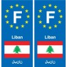 F Europe Liban Lebanon autocollant plaque