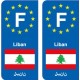 F Europe Liban Lebanon autocollant plaque