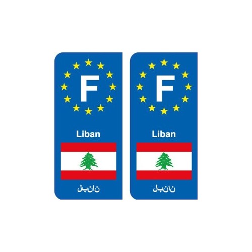 F Europe Liban Lebanon autocollant plaque