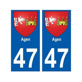 47 Agen blason autocollant plaque stickers ville