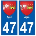 47 Agen blason autocollant plaque stickers ville