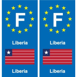 F Europe  Liberia autocollant plaque
