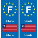 F Europe  Liberia autocollant plaque