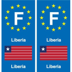 F Europe  Liberia autocollant plaque