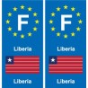 F Europe  Liberia autocollant plaque