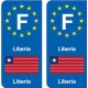 F Europe  Liberia autocollant plaque