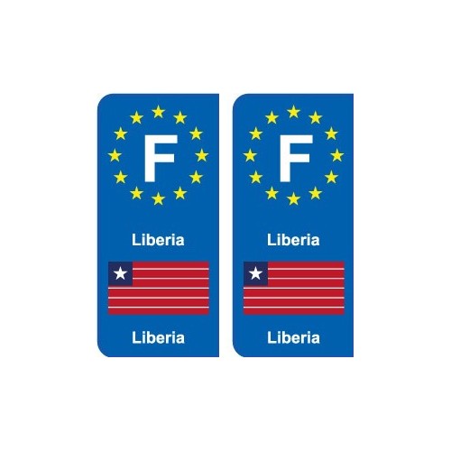 F Europe  Liberia autocollant plaque