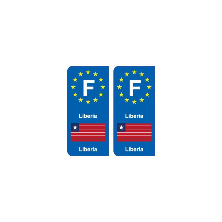 F Europe  Liberia autocollant plaque