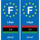 F Europe Libye Libya autocollant plaque