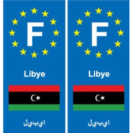 F Europe Libye Libya autocollant plaque