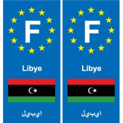 F Europe Libye Libya autocollant plaque