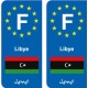 F Europe Libye Libya autocollant plaque