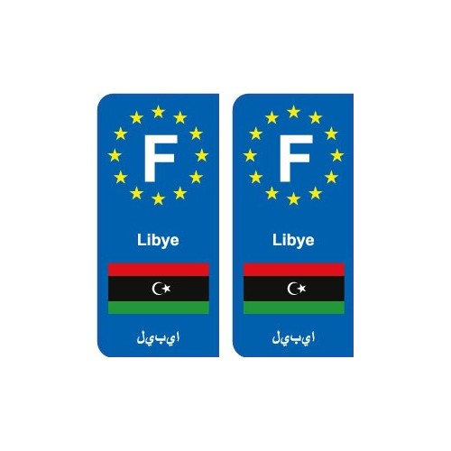 F Europe Libye Libya autocollant plaque