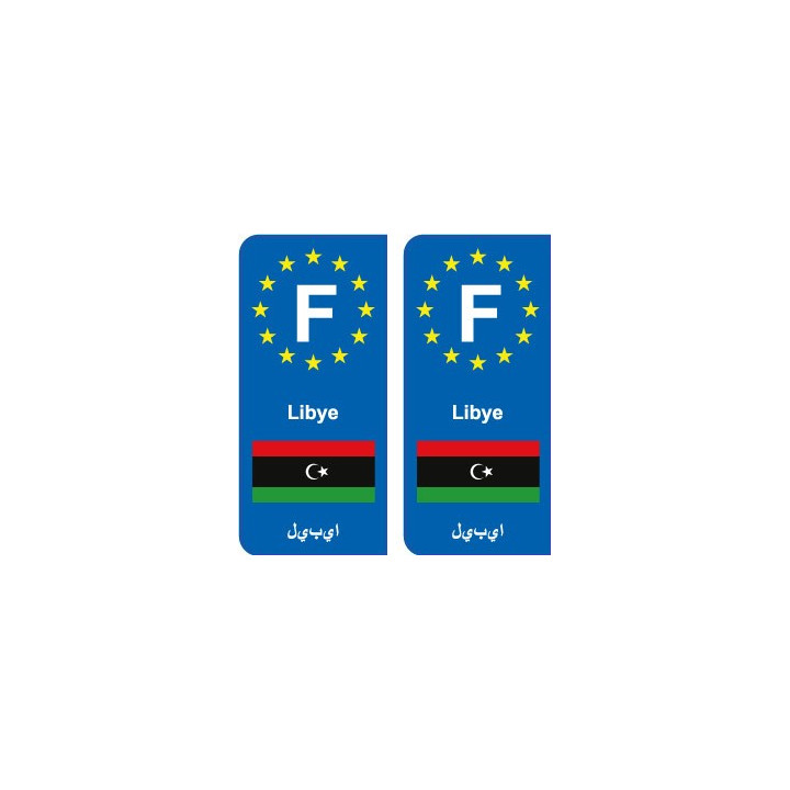 F Europe Libye Libya autocollant plaque