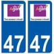 47 Agen logo autocollant plaque stickers ville