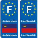 F Europe Liechtenstein  autocollant plaque