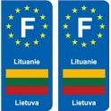 F Europe Lithuania Lietuva autocollant plaque