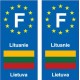 F Europe Lithuania Lietuva autocollant plaque