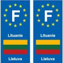 F Europe Lithuania Lietuva autocollant plaque