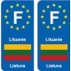 F Europe Lithuania Lietuva autocollant plaque