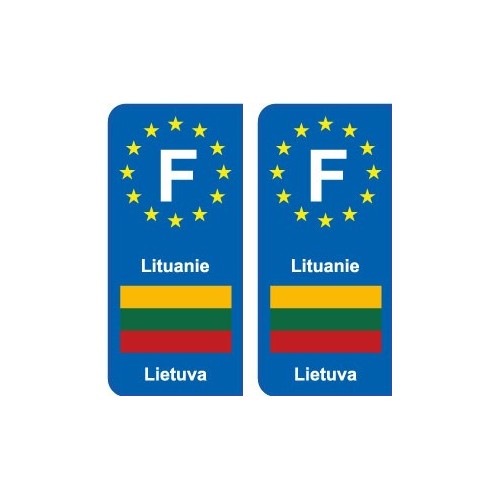 F Europe Lithuania Lietuva autocollant plaque