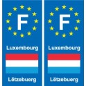 F Europe Luxembourg  autocollant plaque