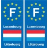 F Europe Luxembourg  autocollant plaque