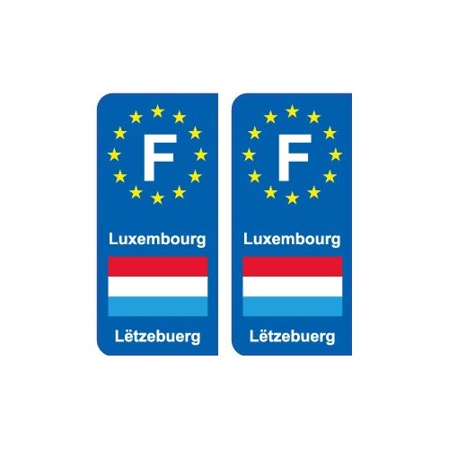 F Europe Luxembourg  autocollant plaque
