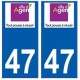 47 Agen logo autocollant plaque stickers ville