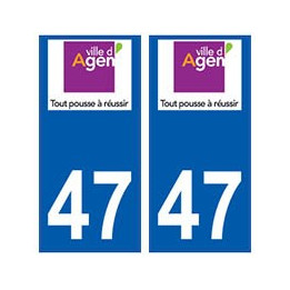 47 Agen logo autocollant plaque stickers ville