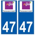 47 Agen logo autocollant plaque stickers ville