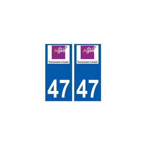 47 Agen logo autocollant plaque stickers ville