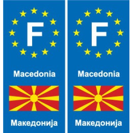 F Europe Macedonia autocollant plaque