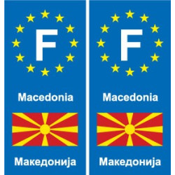 F Europe Macedonia autocollant plaque