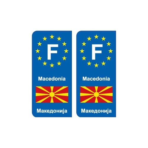 F Europe Macedonia autocollant plaque