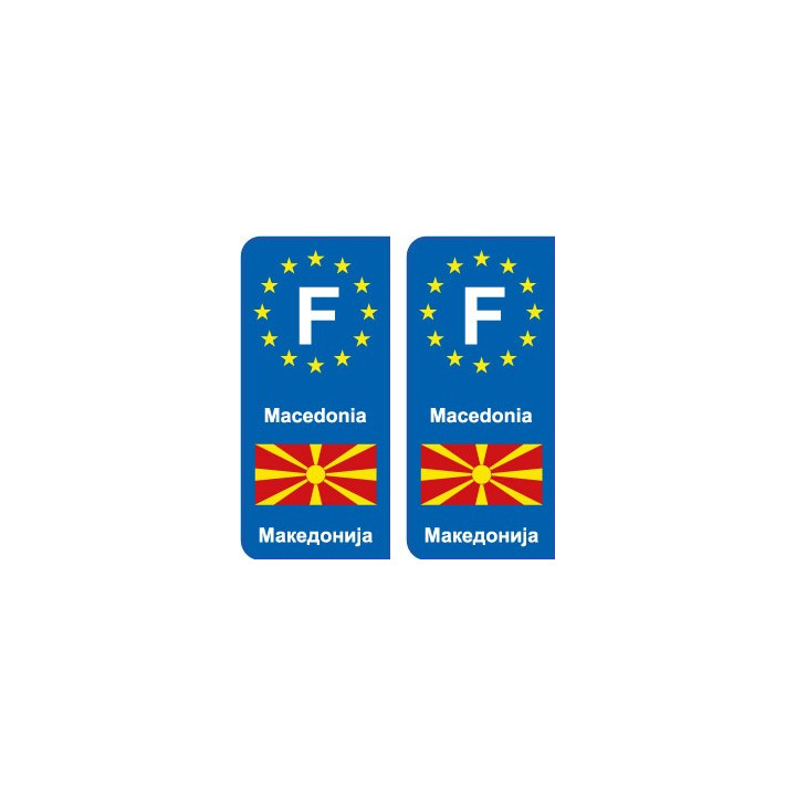 F Europe Macedonia autocollant plaque