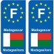 F Europe Madagascar  autocollant plaque